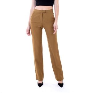 See by Chloe Wool Blend Pleated Trouser Pants Mustard size 10